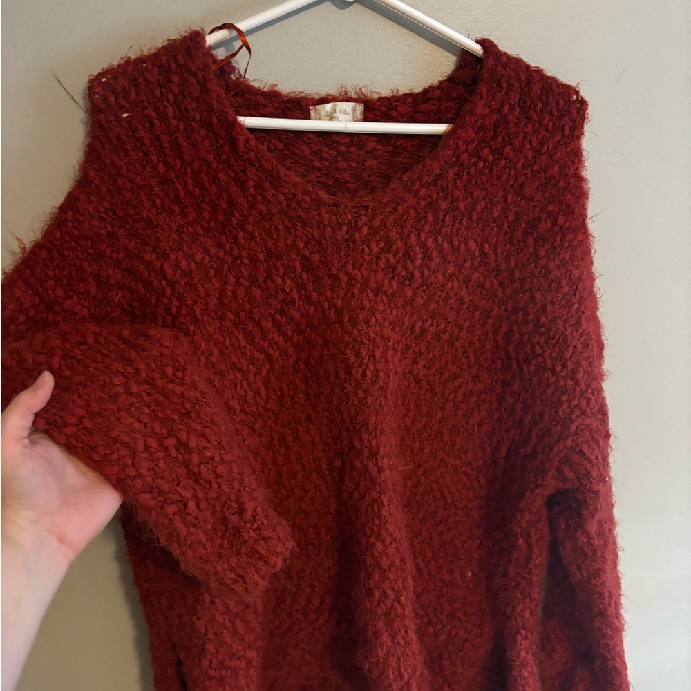 Altar'd State Rich Burgundy Knit Sweater